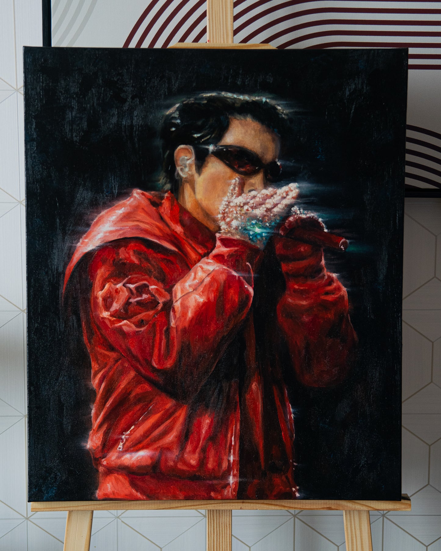 STOP - j-hope inspired canvas | oil 50 x 60 cm | unframed