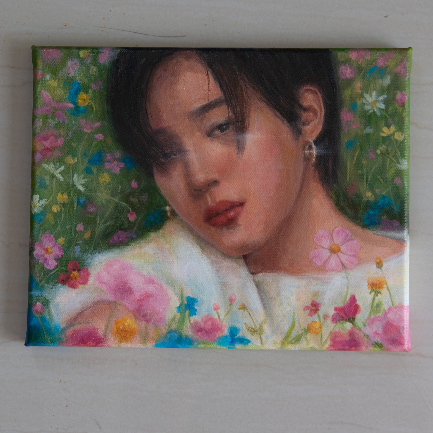 Jimin in Bloom | oil painting 20x24 cm