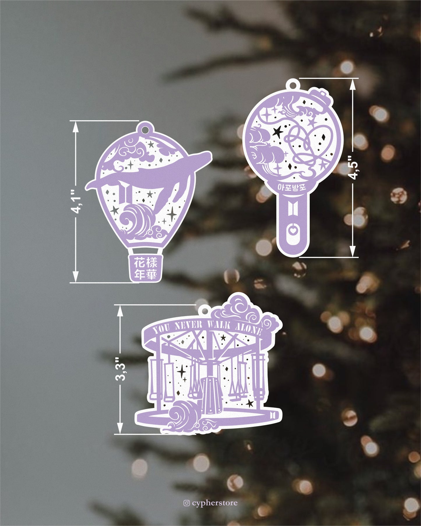 Set of Wooden Christmas Ornaments for Army 🎄