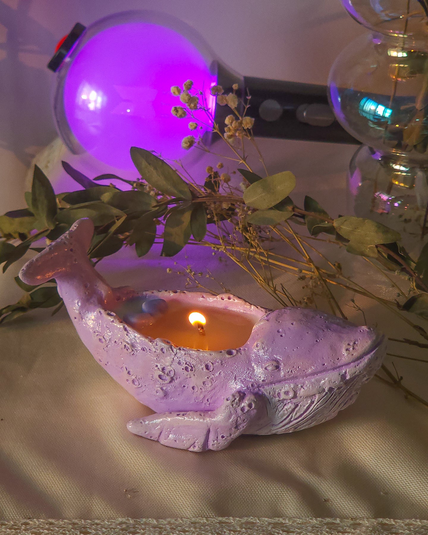 Handcrafted Purple Whale Decor Candle 💜 Wild Black Currant scent