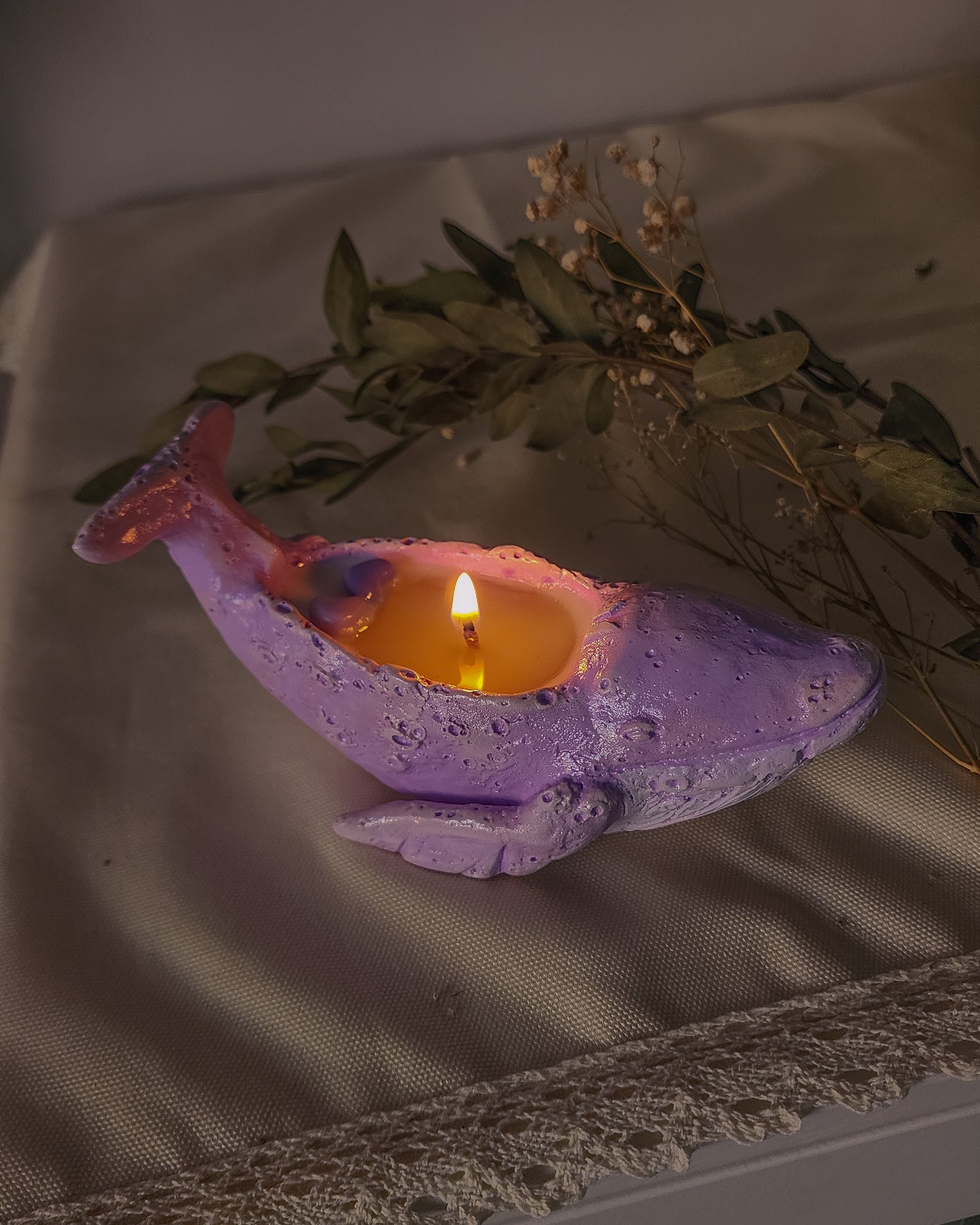 Handcrafted Purple Whale Decor Candle 💜 Wild Black Currant scent