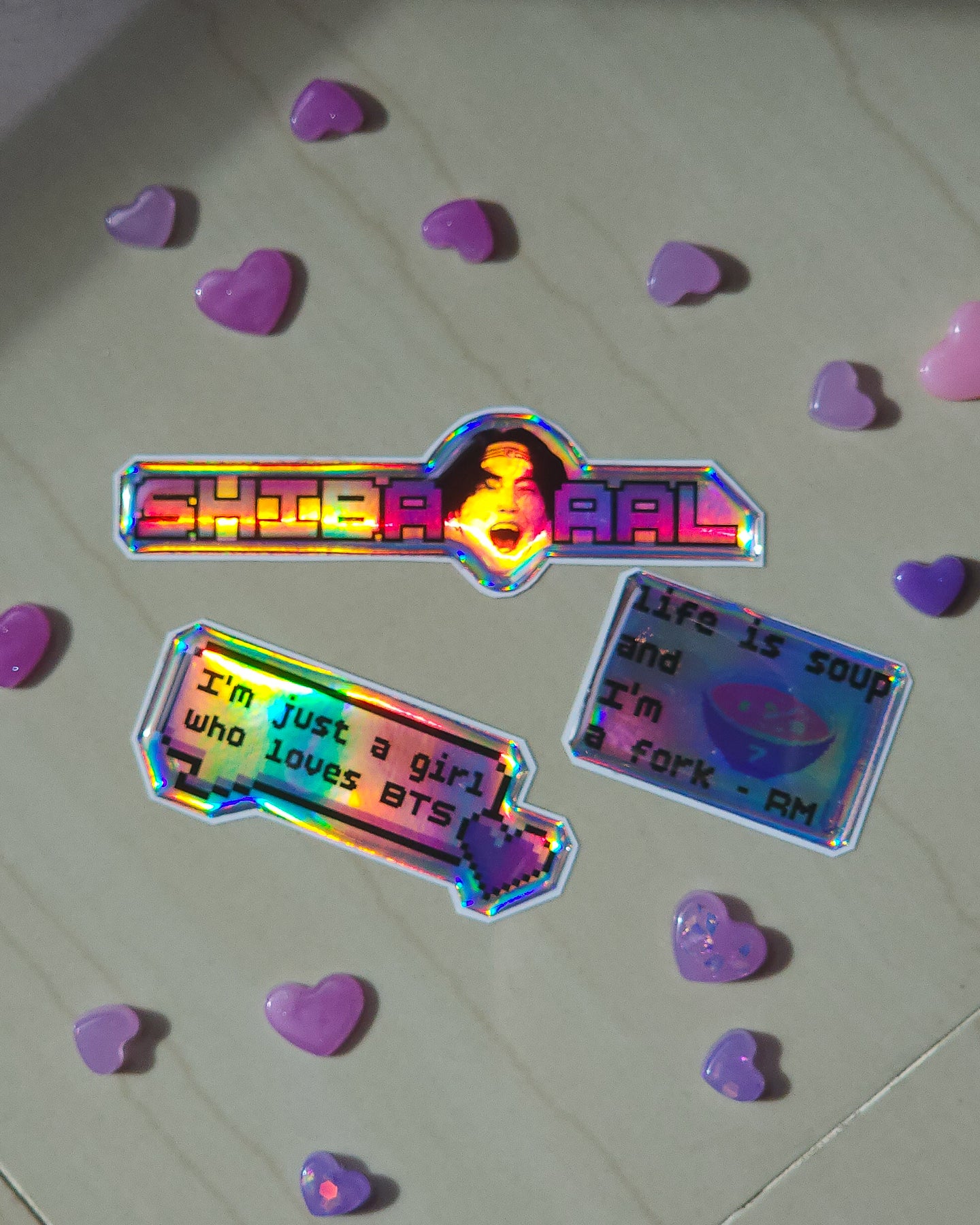 Holographic 3D stickers set ✨
