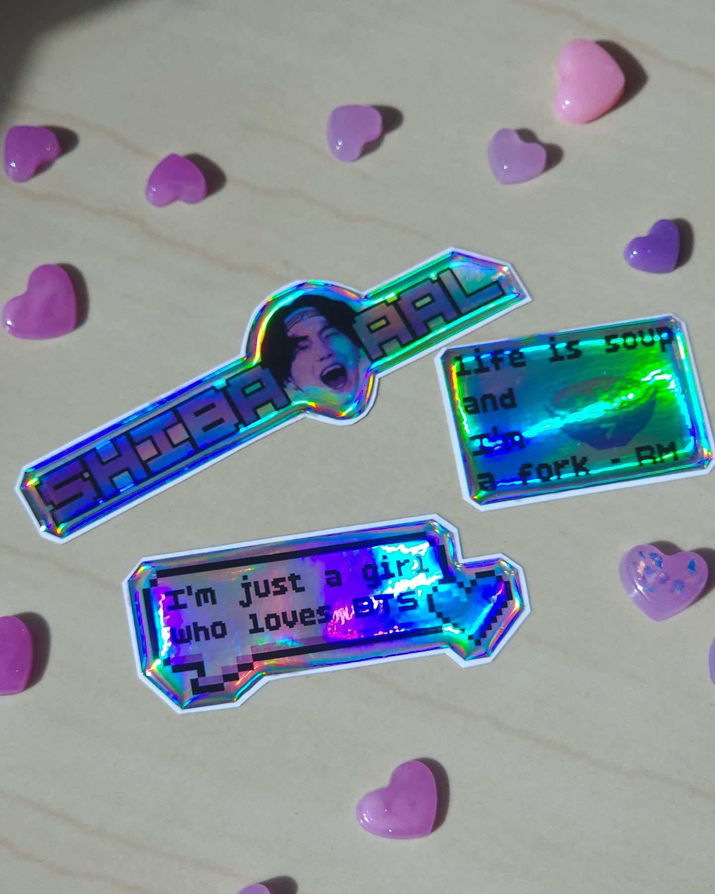 Holographic 3D stickers set ✨