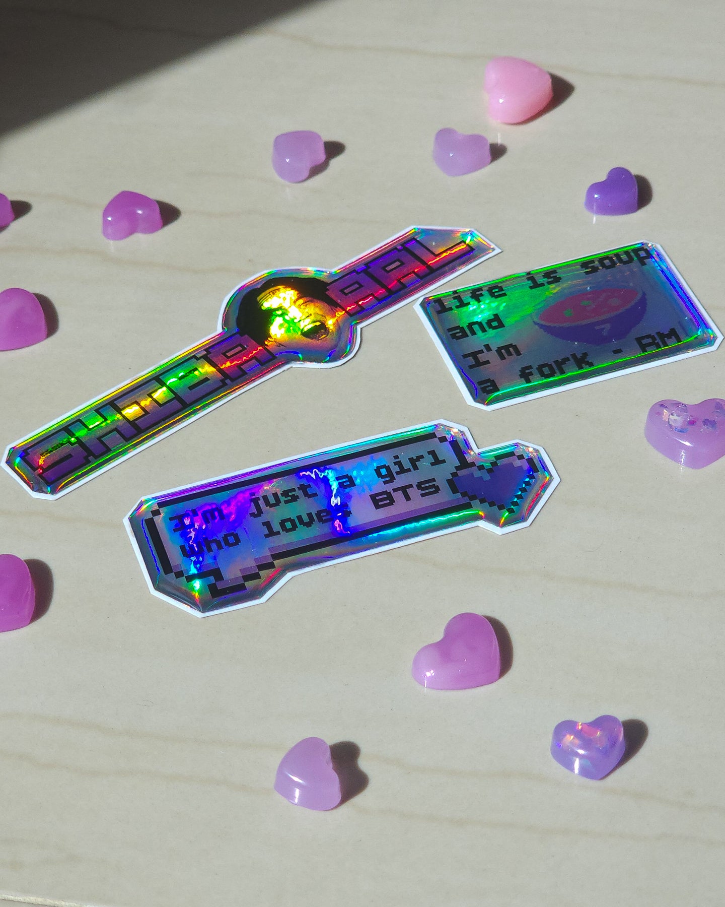 Holographic 3D stickers set ✨