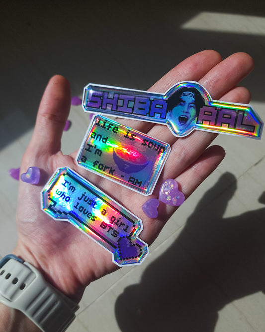 Holographic 3D stickers set ✨
