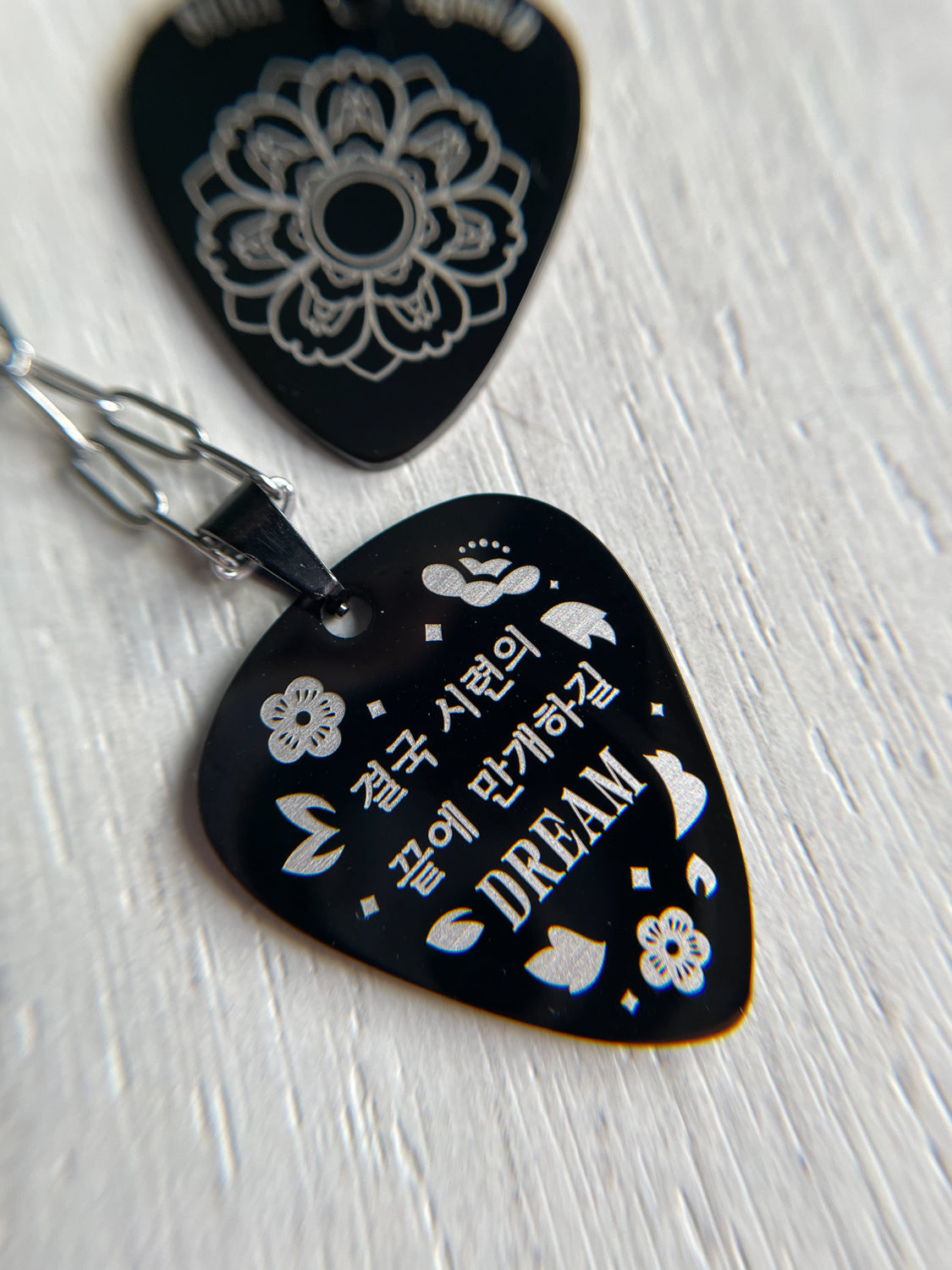 D-DAY guitar pick necklace inspired by Agust D