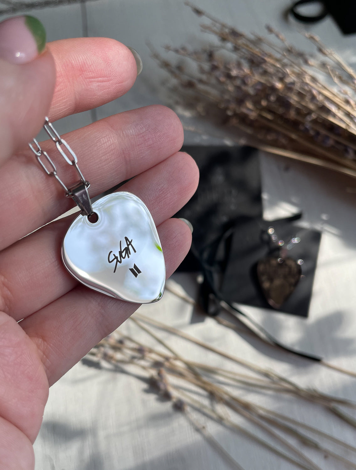 D-DAY guitar pick necklace inspired by Agust D