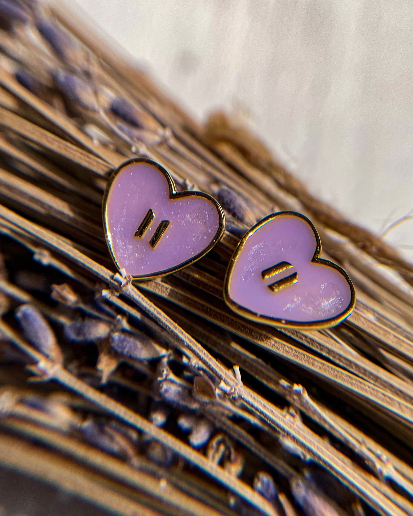 Tiny Hearts earrings inspired by BTS | 14k gold plated PURPLE 💜