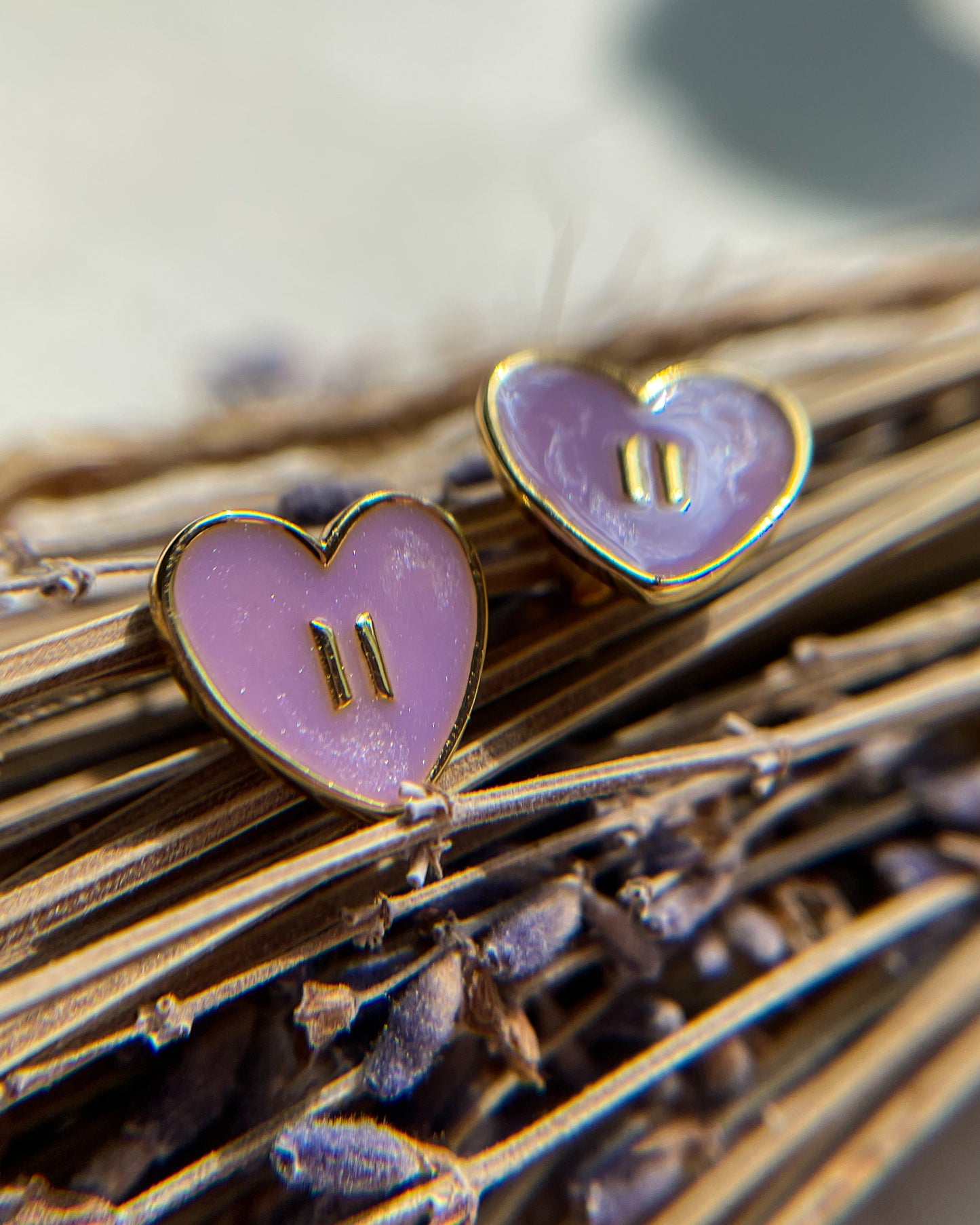 Tiny Hearts earrings inspired by BTS | 14k gold plated PURPLE 💜