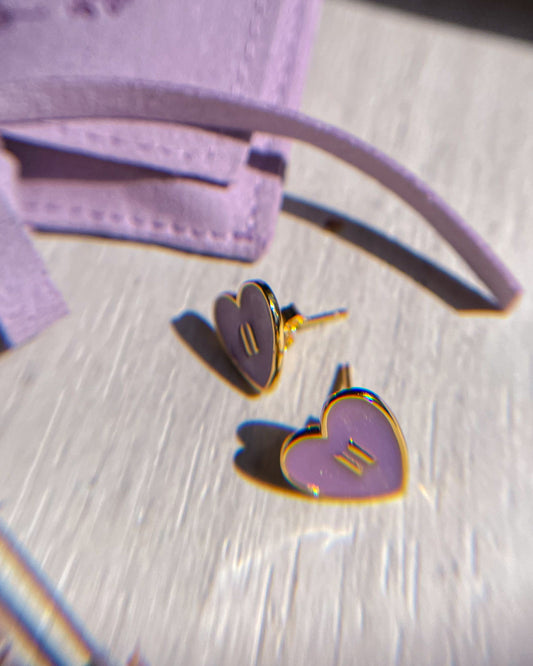 Tiny Hearts earrings inspired by BTS | 14k gold plated PURPLE 💜