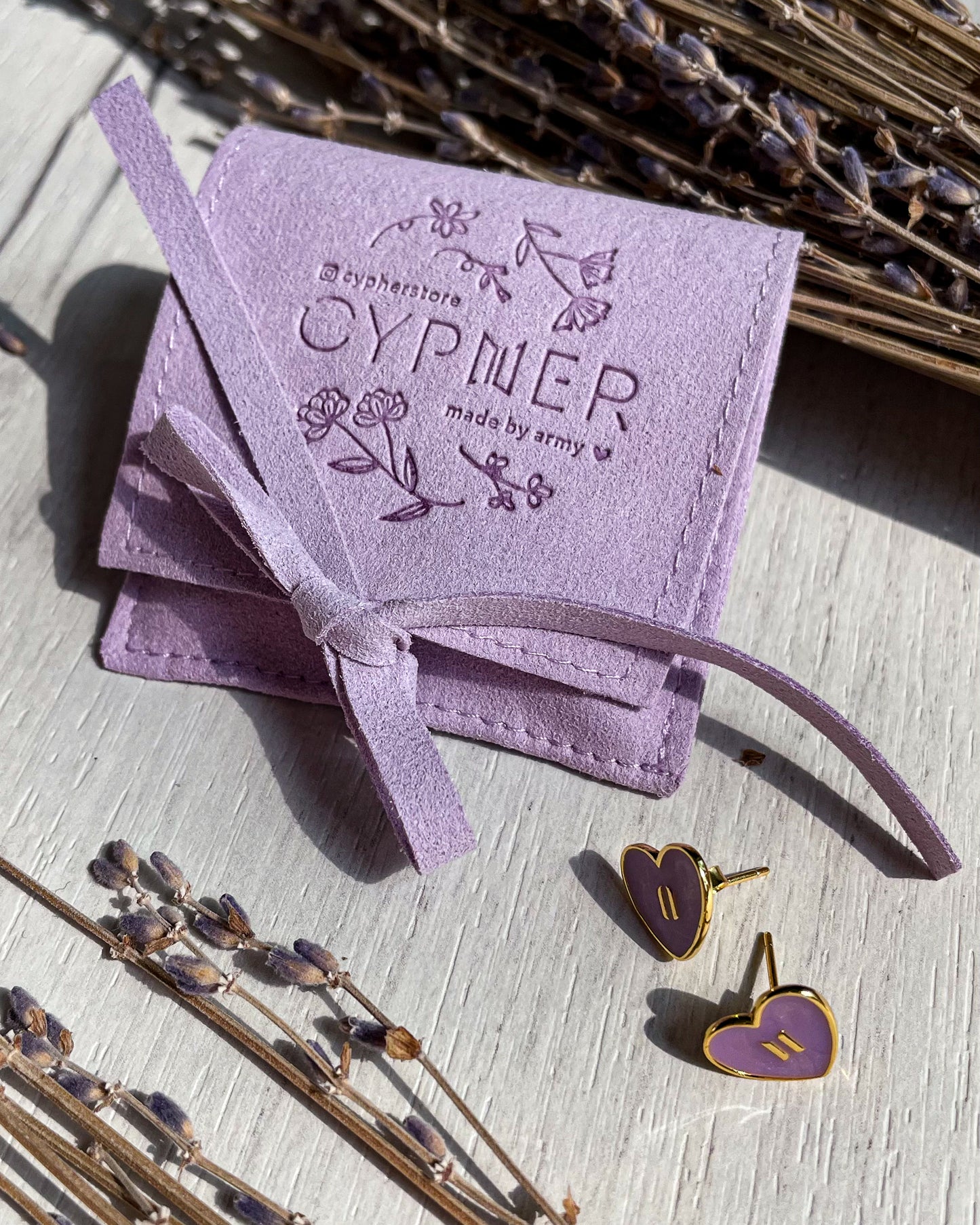Tiny Hearts earrings inspired by BTS | 14k gold plated PURPLE 💜