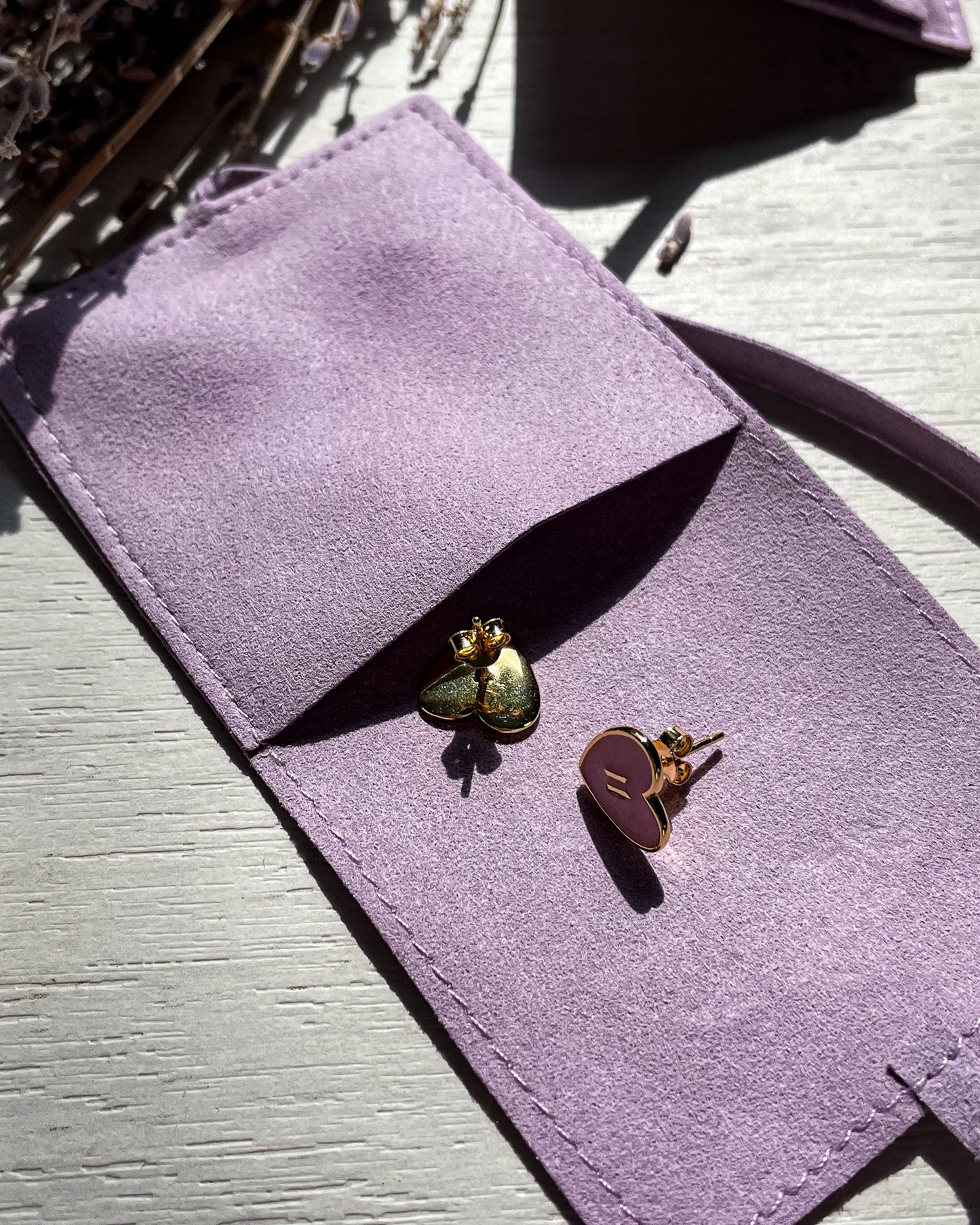 Tiny Hearts earrings inspired by BTS | 14k gold plated PURPLE 💜