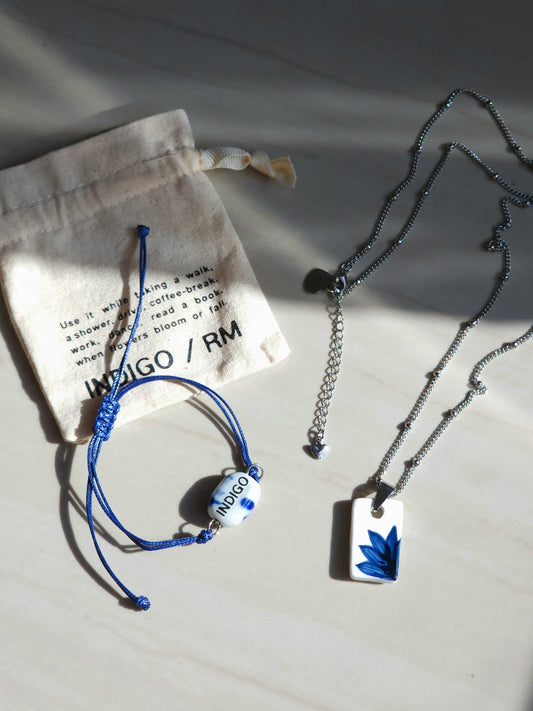 INDIGO necklace & bracelet set inspired by RM